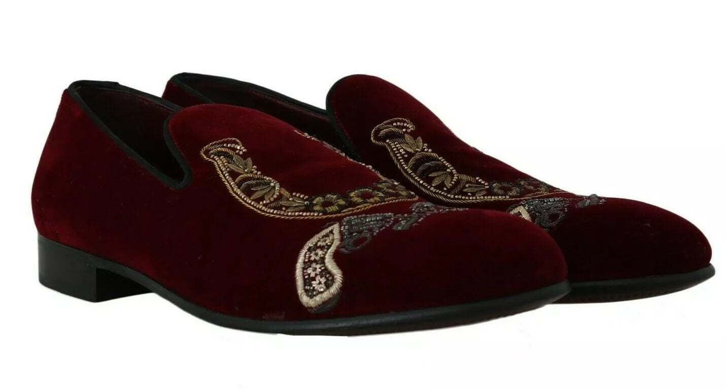 Bordeaux Samt-Loafer Gun Horseshoe Schuhe