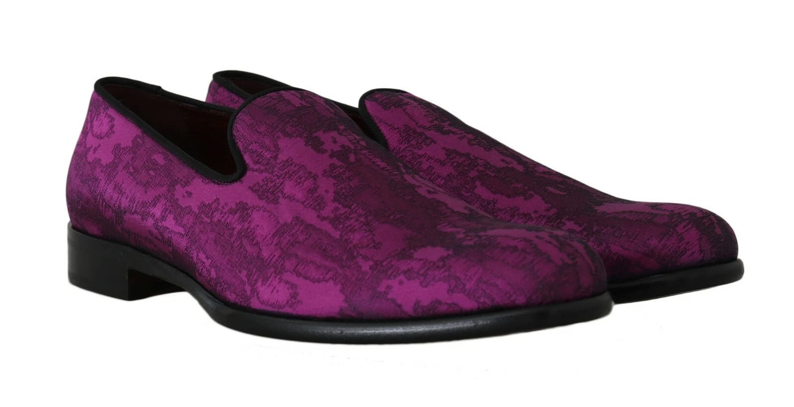 Lila Jacquard-Loafer, formelle Schuhe