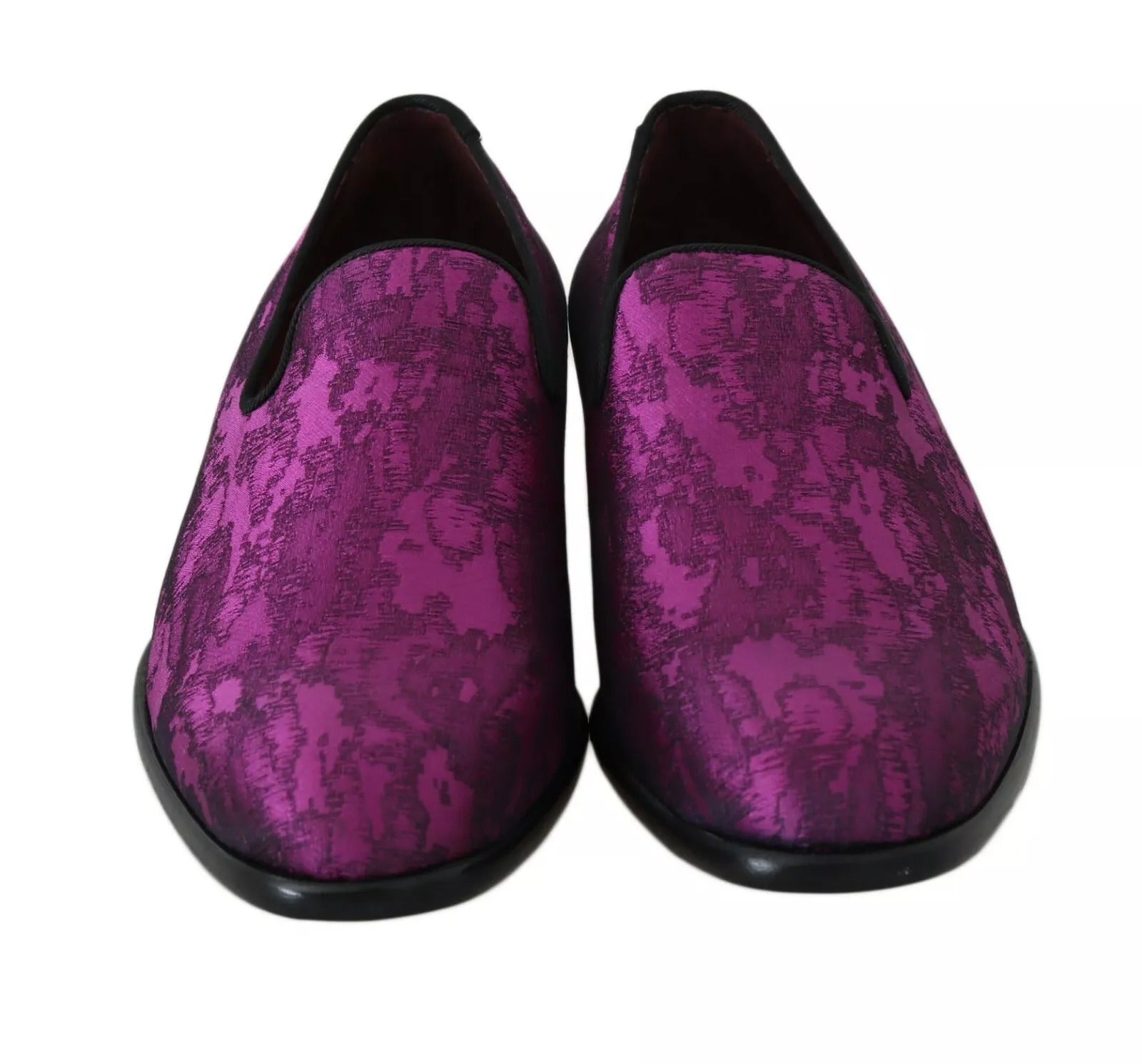 Lila Jacquard-Loafer, formelle Schuhe