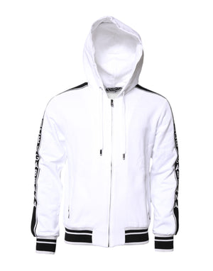 White Cotton Logo Hooded Sweatshirt Sweater