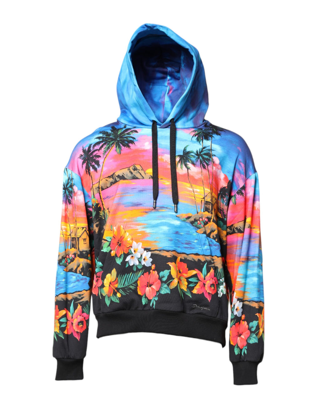 Dolce & Gabbana Multicolor Print Hooded Sweatshirt Sweater