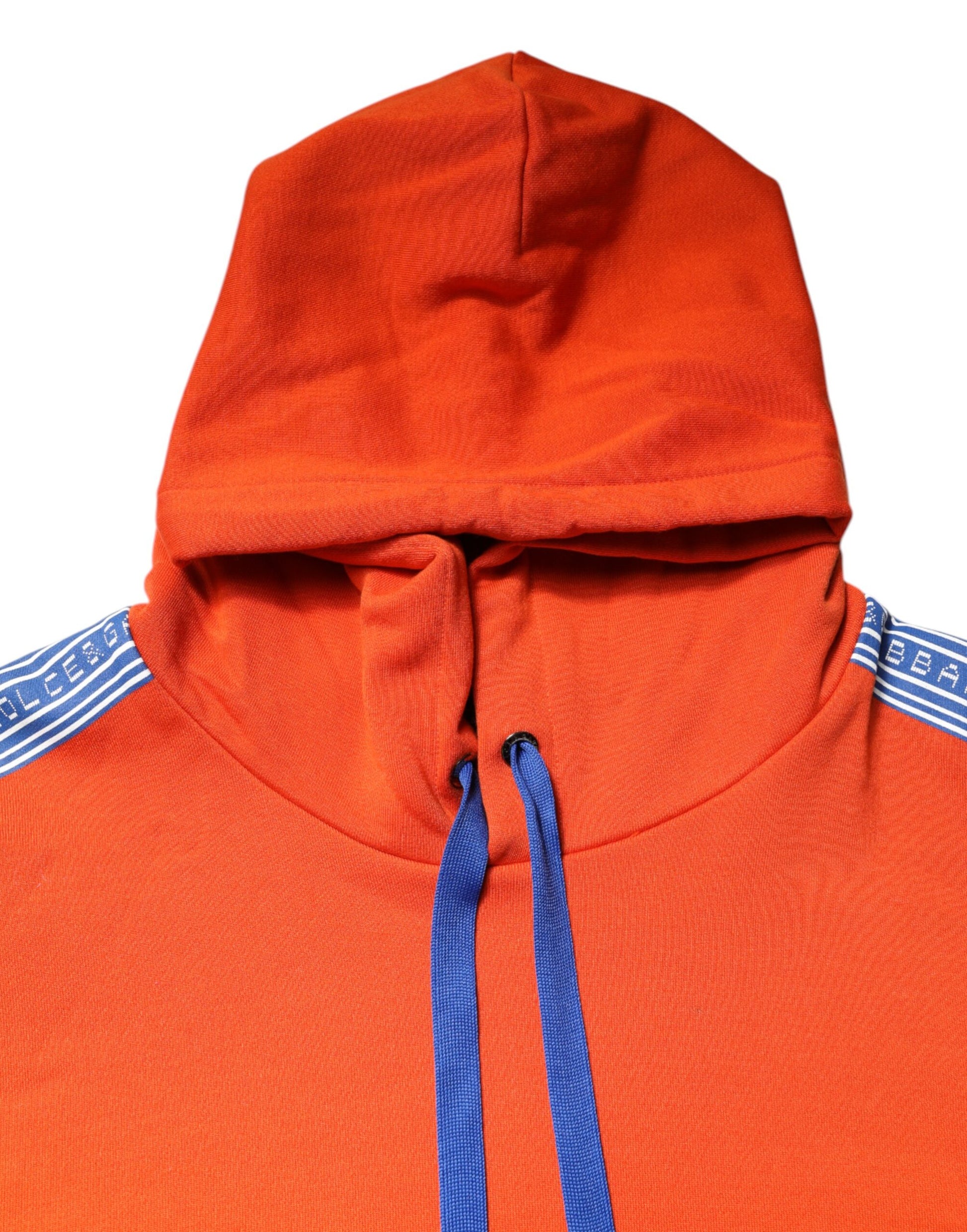 Dolce & Gabbana Orange Cotton Hooded Men Sweatshirt Sweater