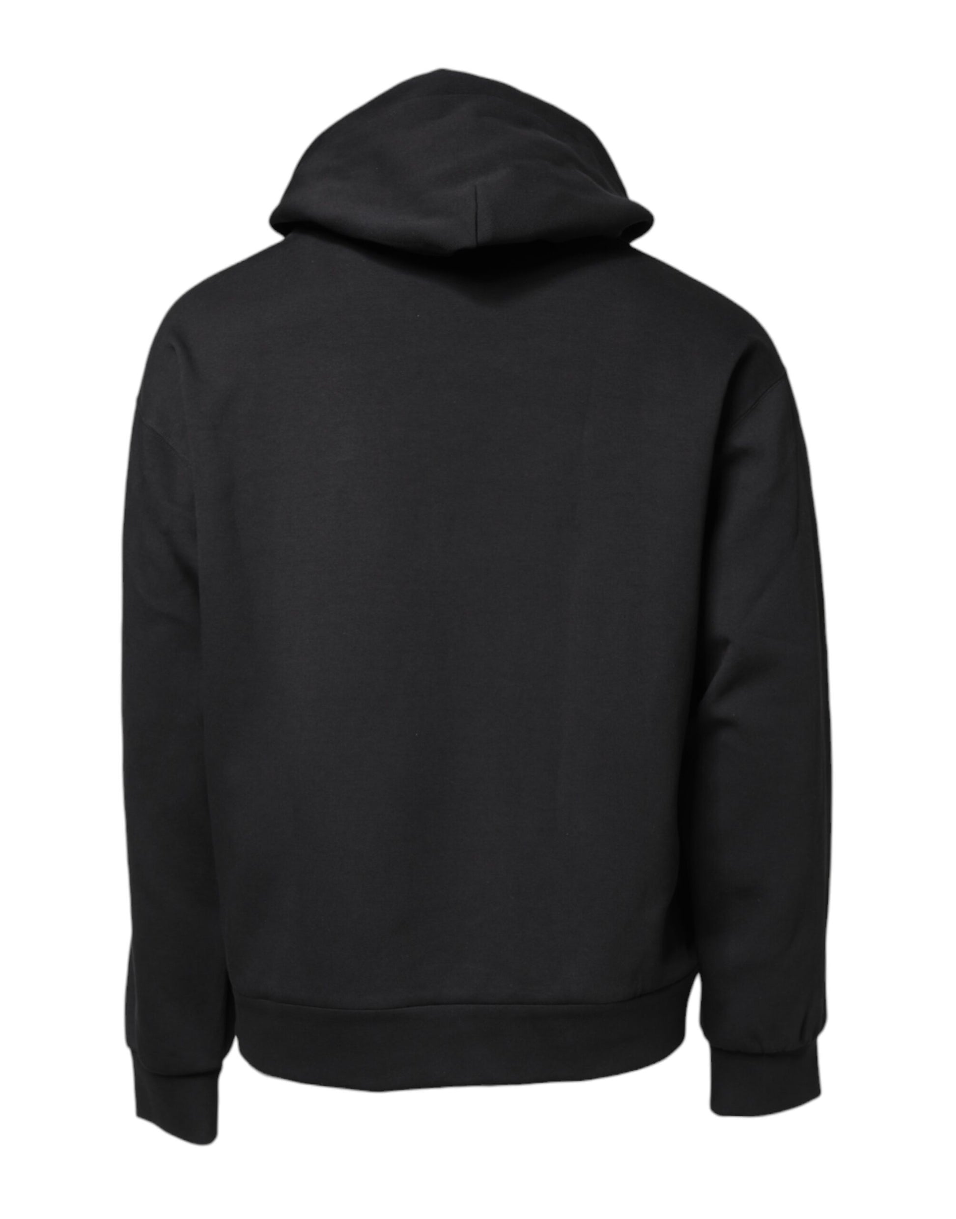 Schwarzer Kapuzenpullover mit Bienenkronen-Stickerei