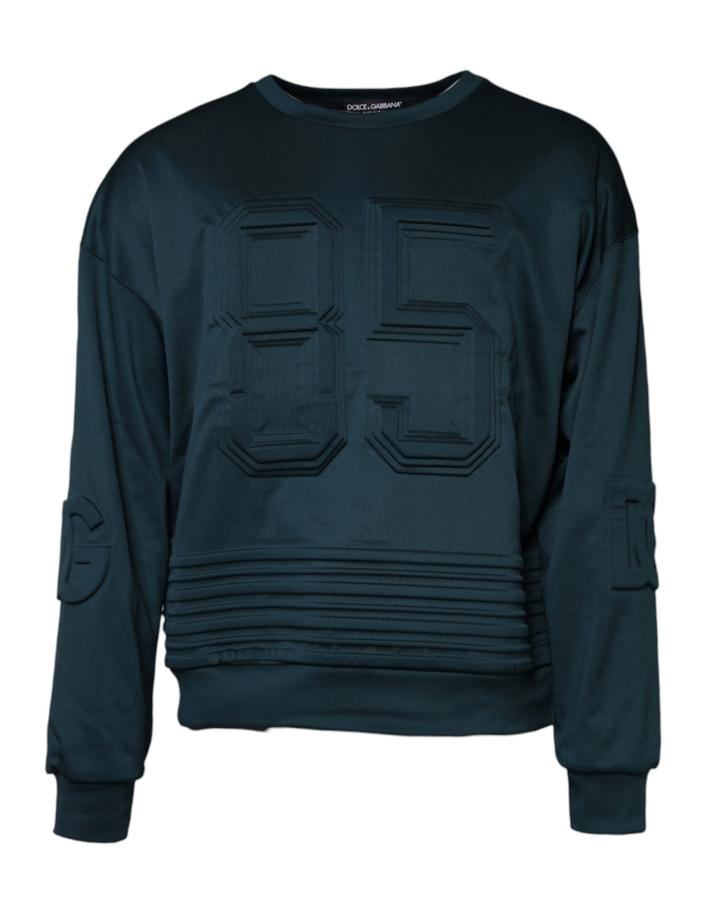 Dunkelgrüner Pullover mit geprägtem Logo