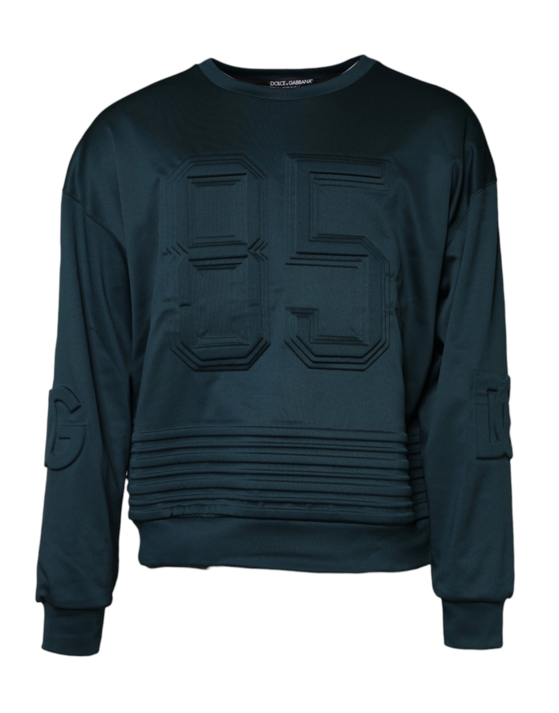 Dunkelgrüner Pullover mit geprägtem Logo