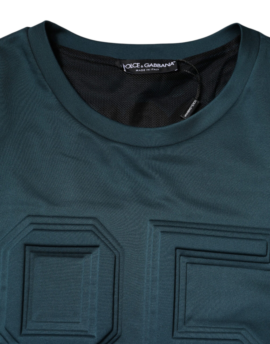 Dunkelgrüner Pullover mit geprägtem Logo