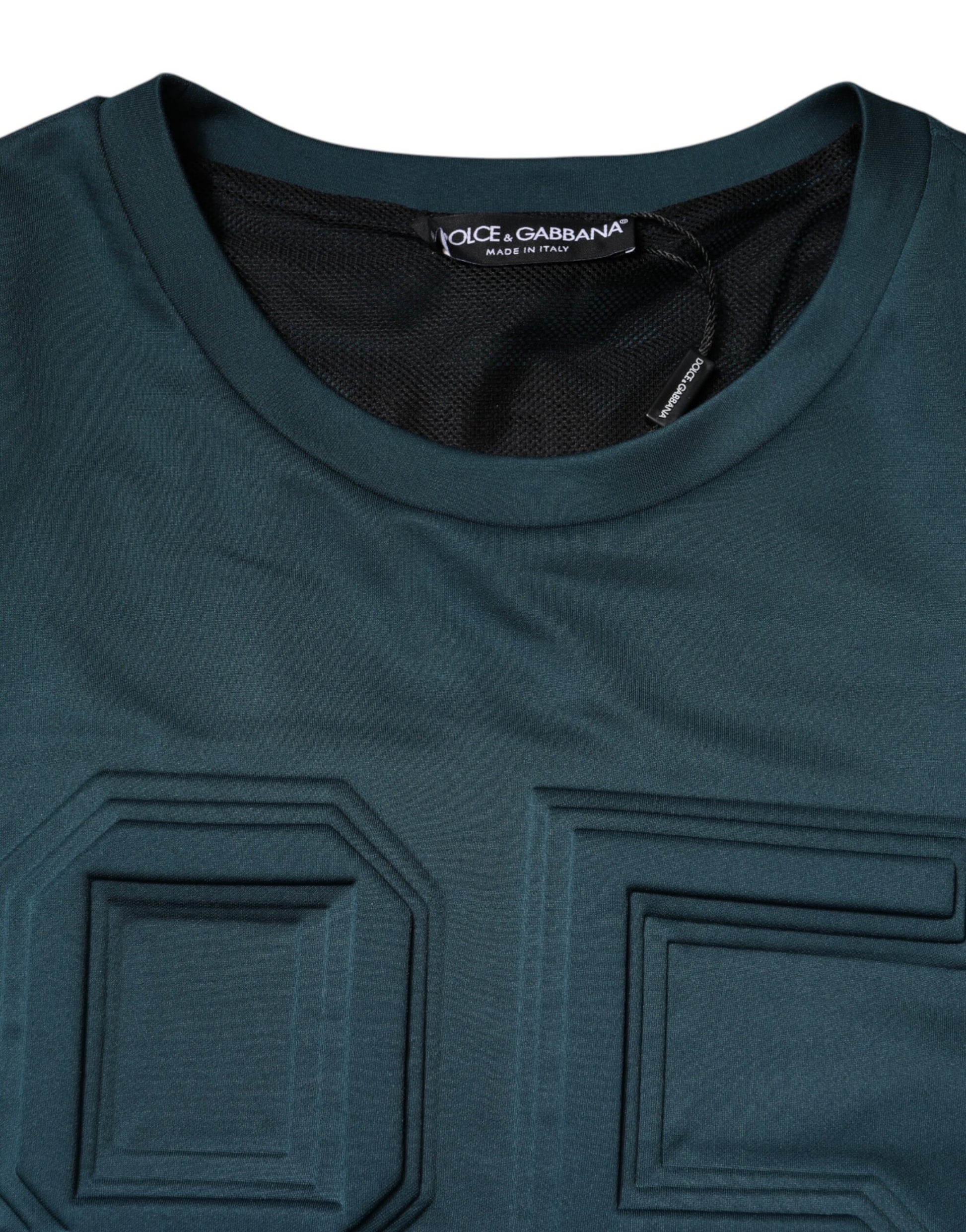 Dunkelgrüner Pullover mit geprägtem Logo