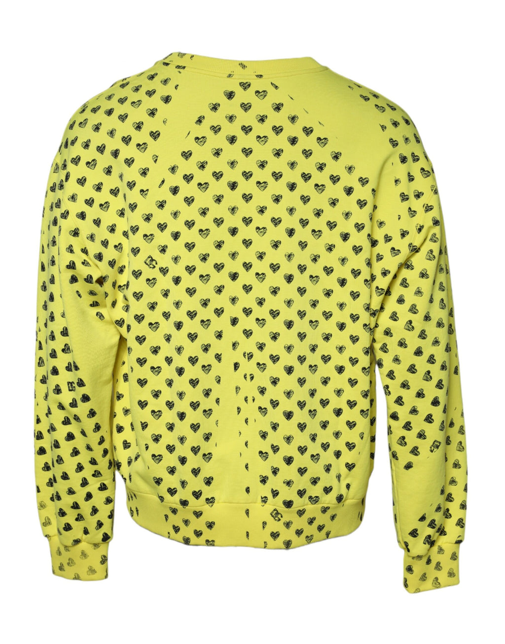 Gelber Pullover mit Rundhalsausschnitt für Herren mit Herzmotiv