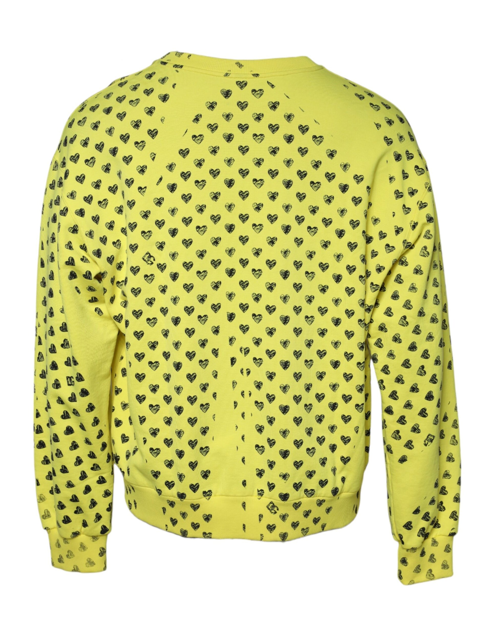 Gelber Pullover mit Rundhalsausschnitt für Herren mit Herzmotiv