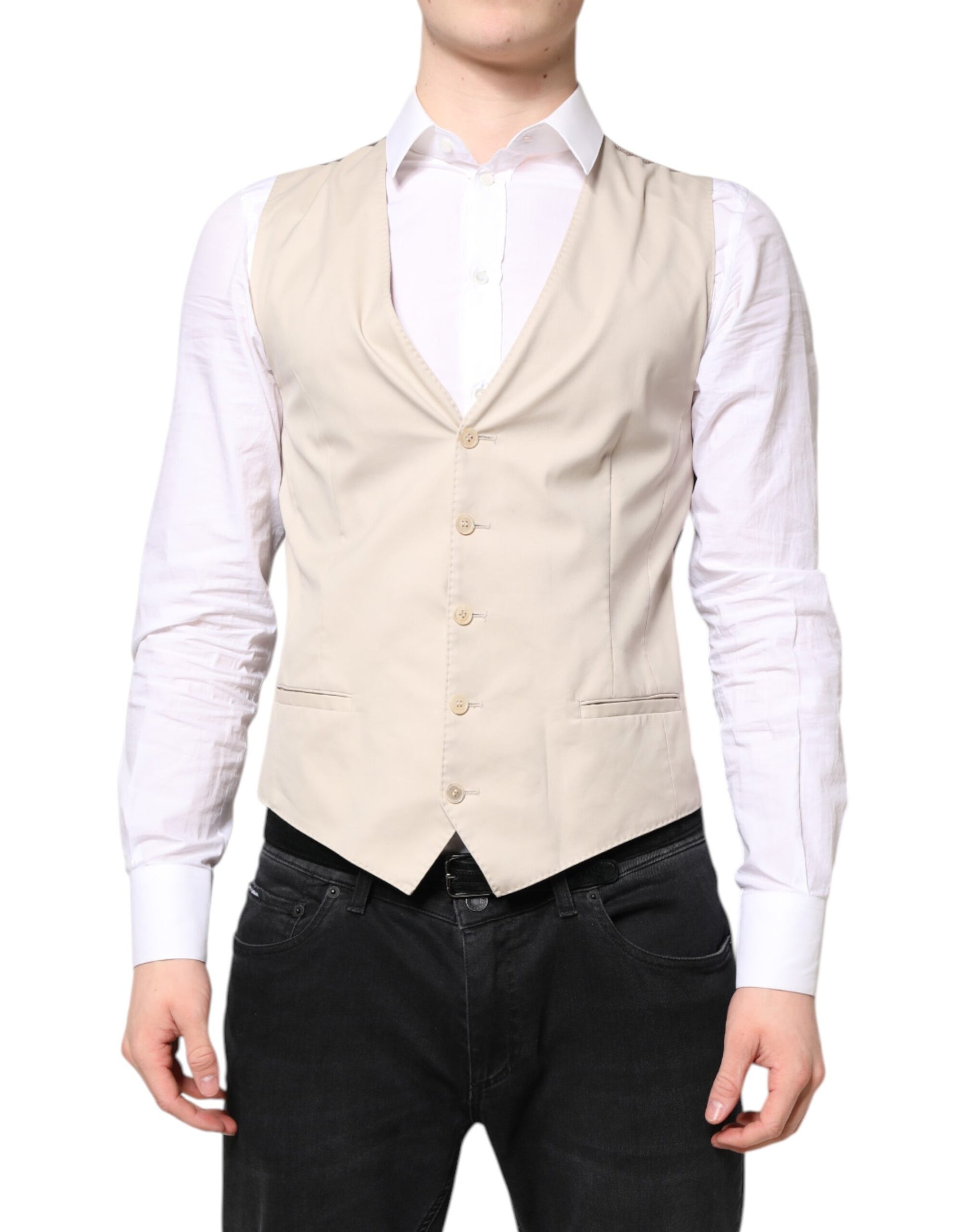 Beige Grau Kleid Männer Formale Weste Weste