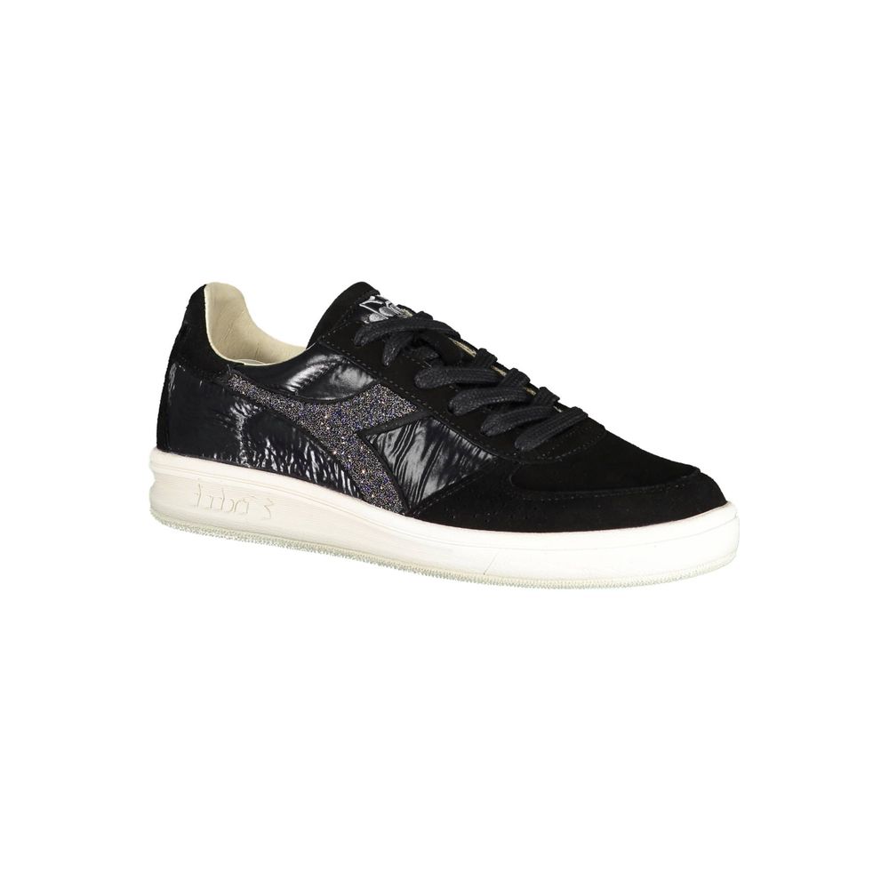 Schwarze Leder-Sneaker für Damen