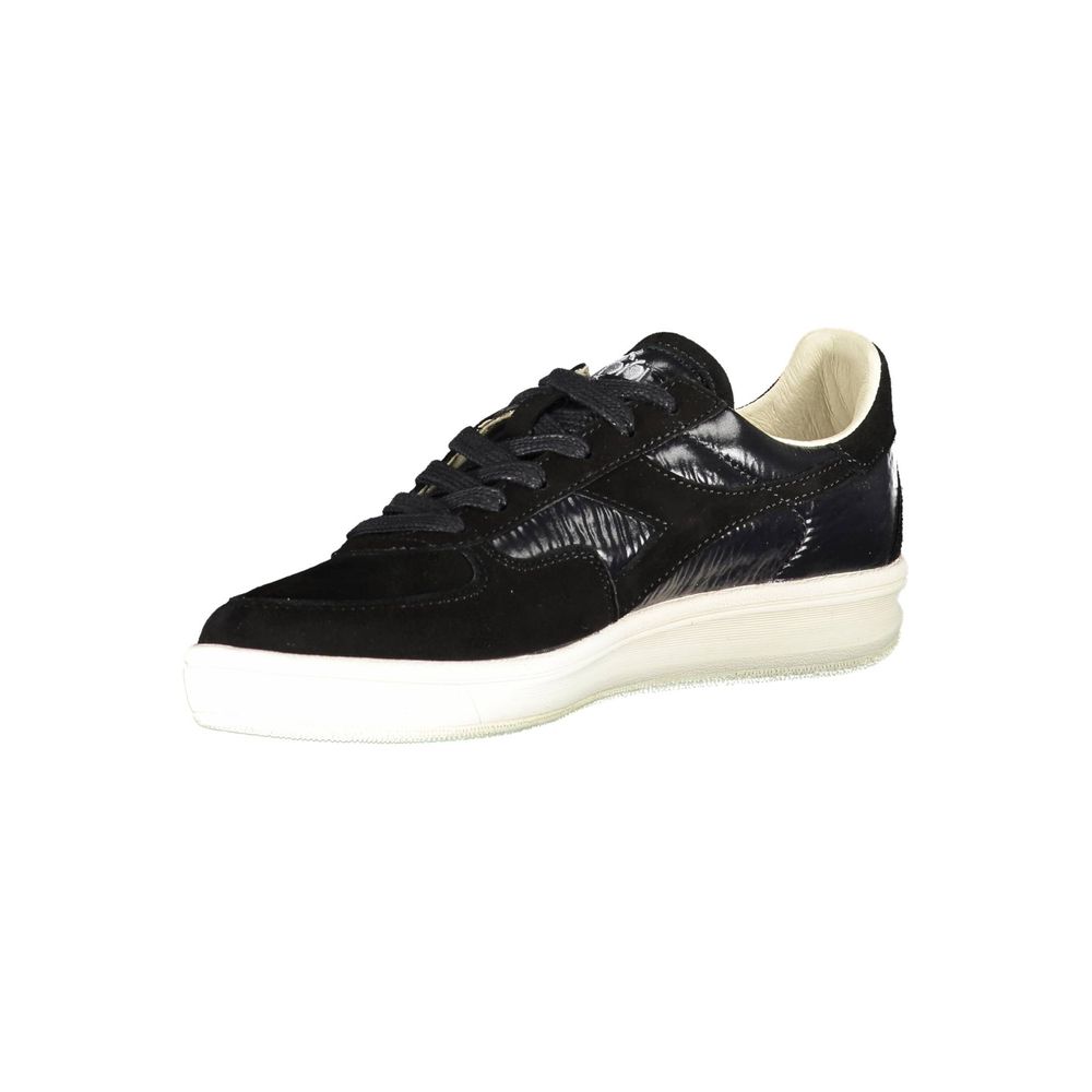 Schwarze Leder-Sneaker für Damen