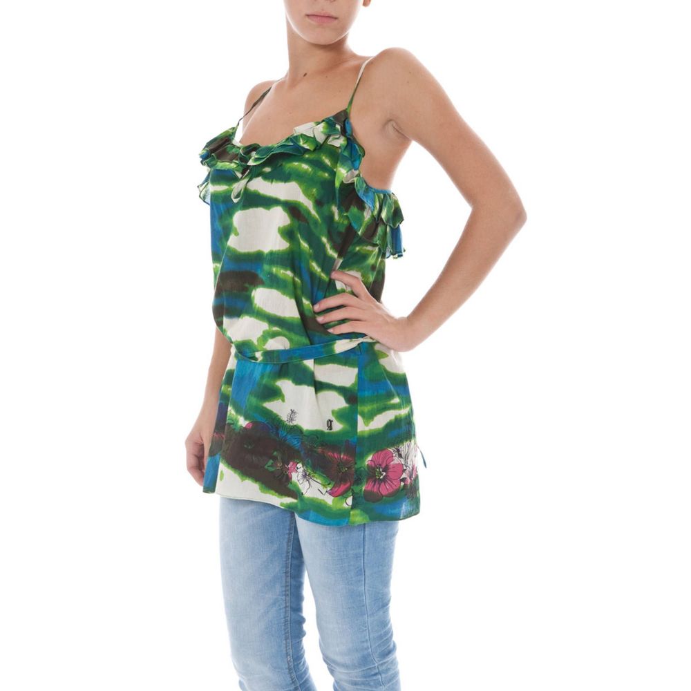 Grünes Unisex-Tanktop aus Baumwolle
