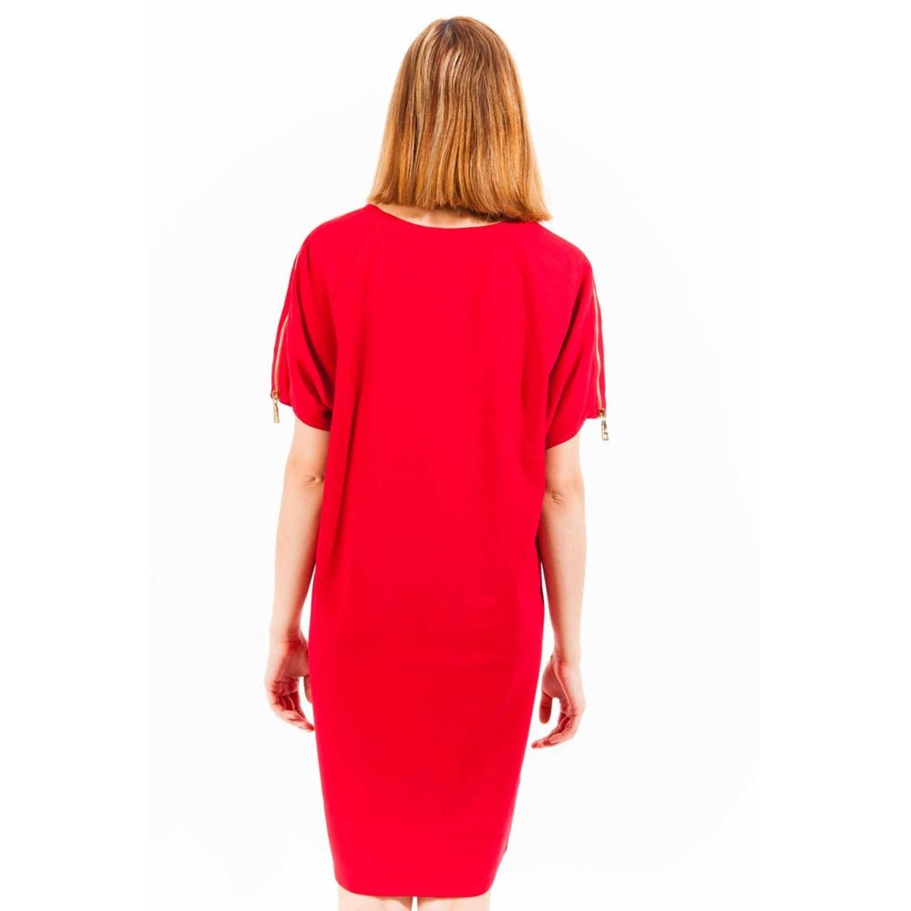 "Rotes Viskose-Damenkleid"