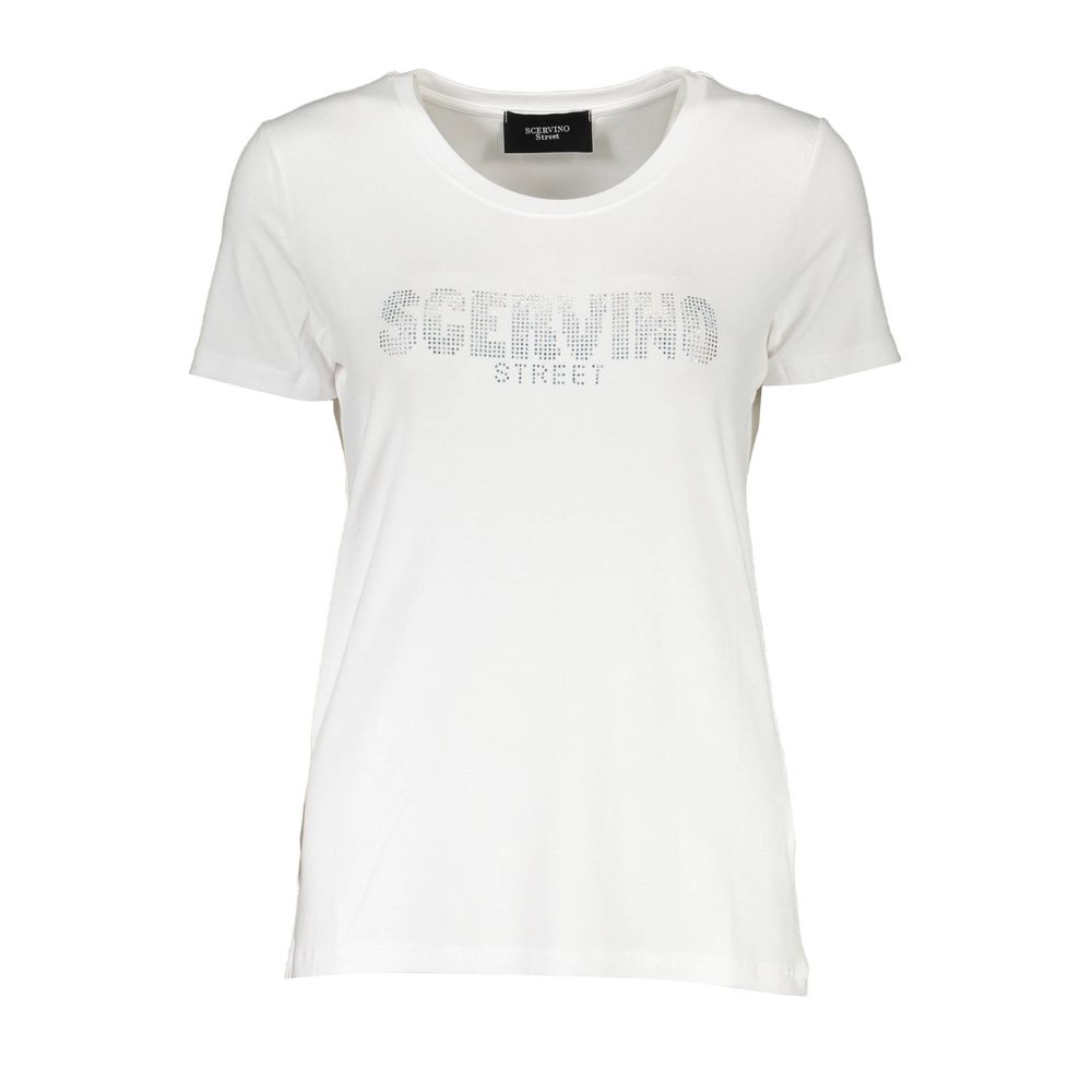 White Elastane Women T-Shirt