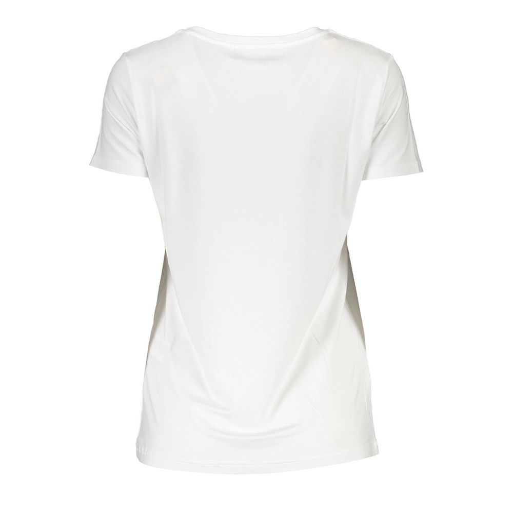 White Elastane Women T-Shirt