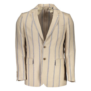 Beige Linen Men Jacket