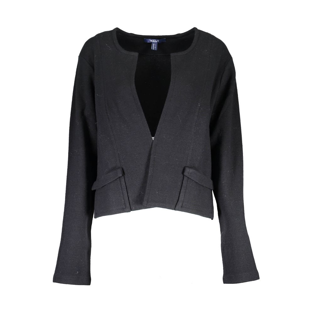 Schwarze Damen-Strickjacke aus Wolle