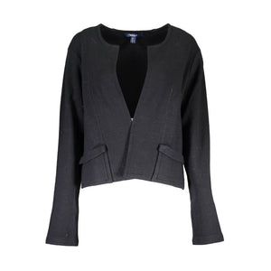 Schwarze Damen-Strickjacke aus Wolle