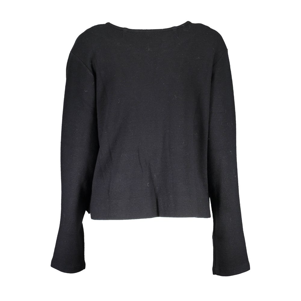 Schwarze Damen-Strickjacke aus Wolle