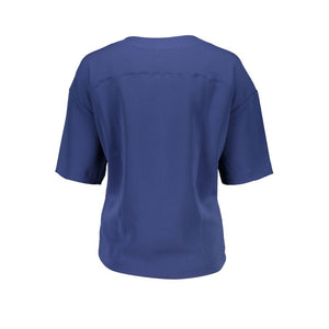 Blaues Unisex-T-Shirt aus Baumwolle