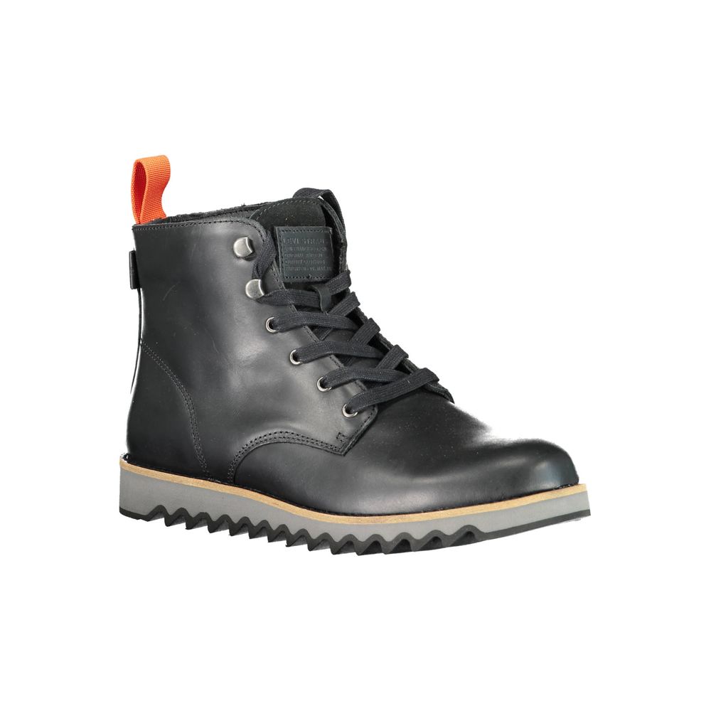 Schwarzer Lederstiefel für Herren