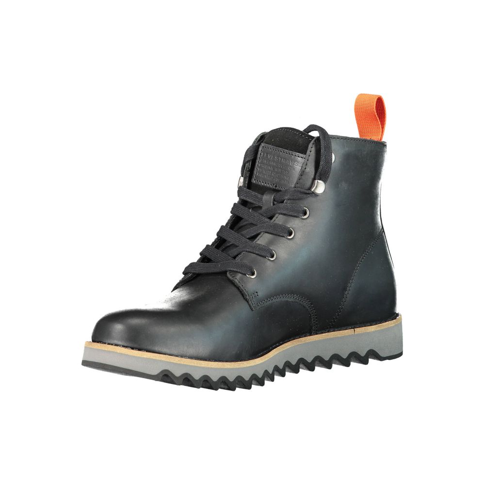 Schwarzer Lederstiefel für Herren