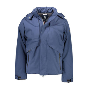 Blaue Polyester-Herrenjacke