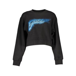 Schwarzer Baumwollpullover für Damen