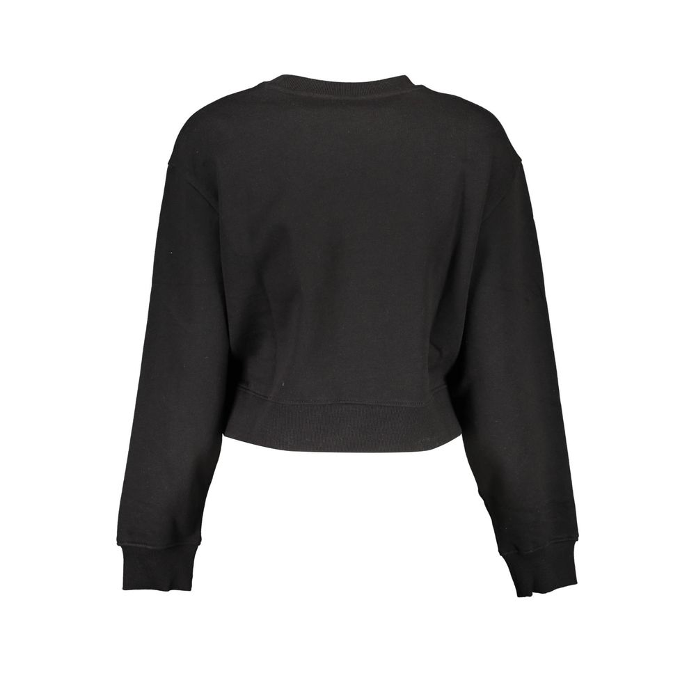 Schwarzer Baumwollpullover für Damen