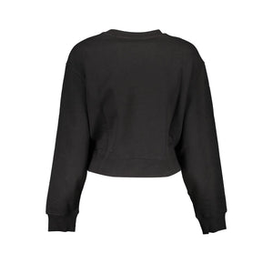 Schwarzer Baumwollpullover für Damen