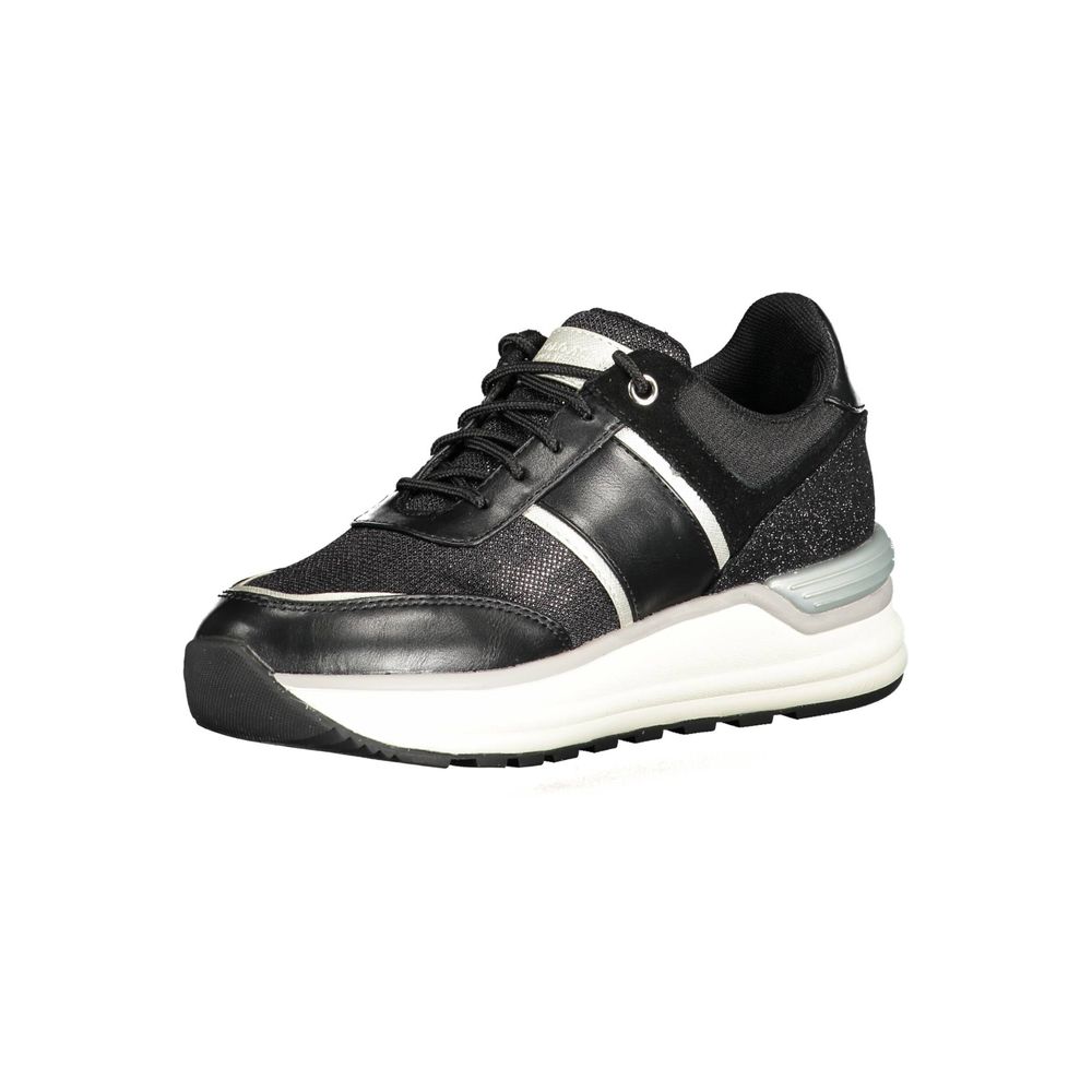 Schwarzer Polyester-Sneaker