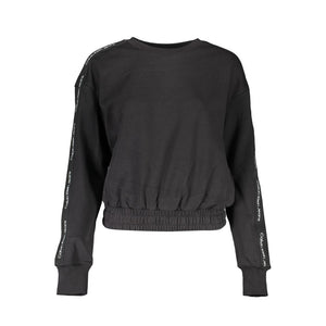 Schwarzer Baumwollpullover für Damen