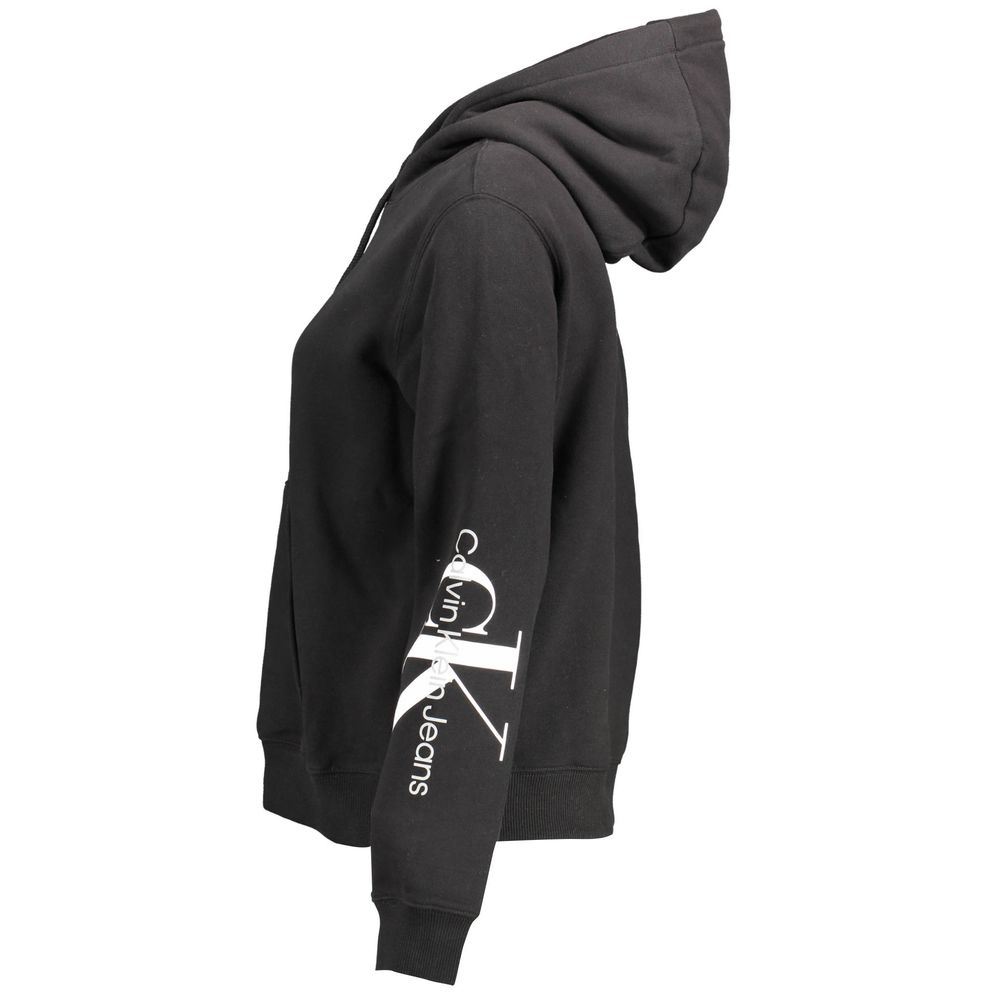Schwarzes Damen-Sweatshirt aus Baumwolle