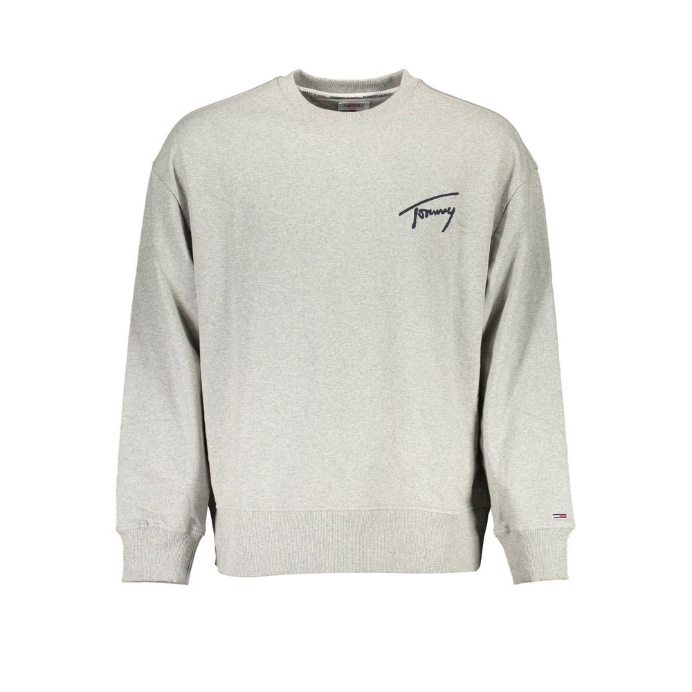 Grauer Baumwollpullover für Herren