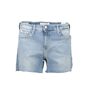 Hellblaue Damenshorts aus Baumwolle
