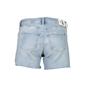 Hellblaue Damenshorts aus Baumwolle