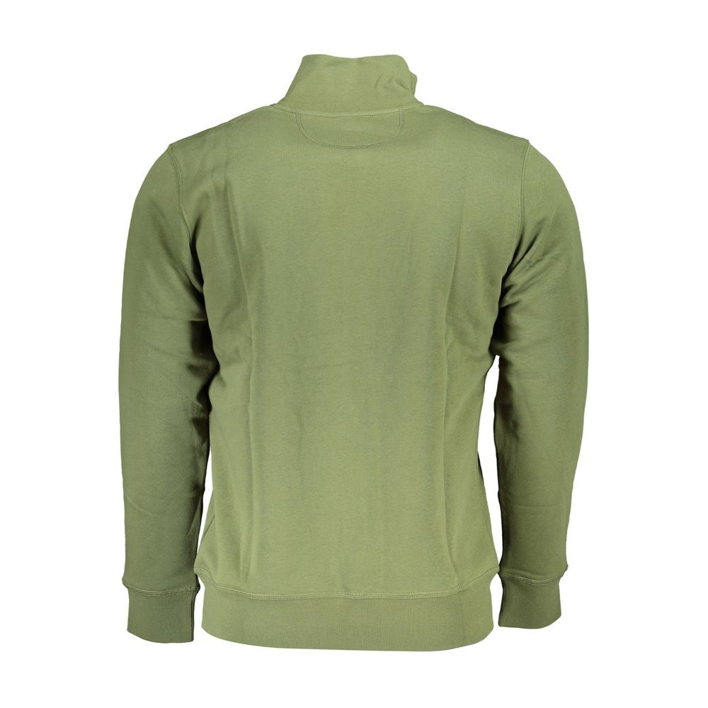 Klassisches grünes Fleece-Sweatshirt mit Reißverschluss