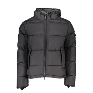 Schwarze Polyester-Herrenjacke