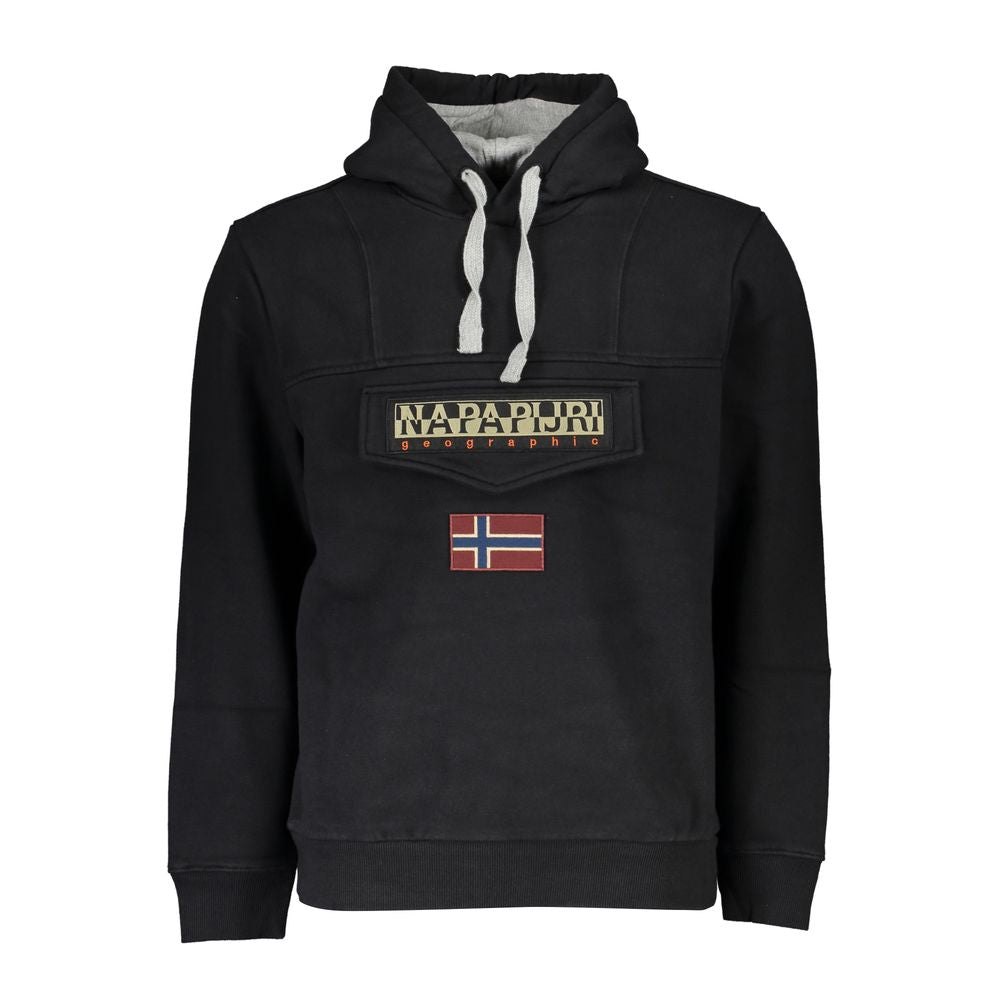 Schwarzer Baumwollpullover für Herren
