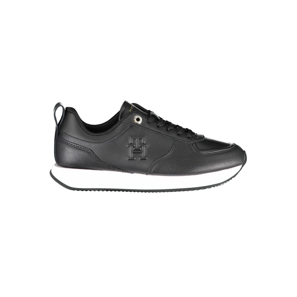 Schwarze Leder-Sneaker für Damen