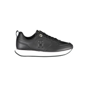 Schwarze Leder-Sneaker für Damen