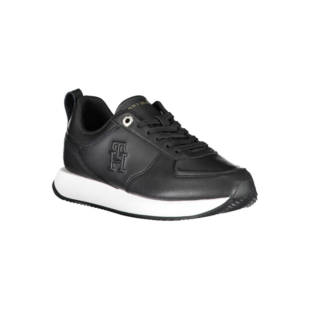 Schwarze Leder-Sneaker für Damen