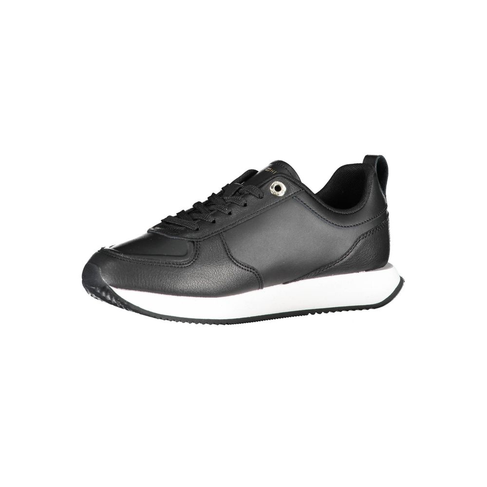 Schwarze Leder-Sneaker für Damen