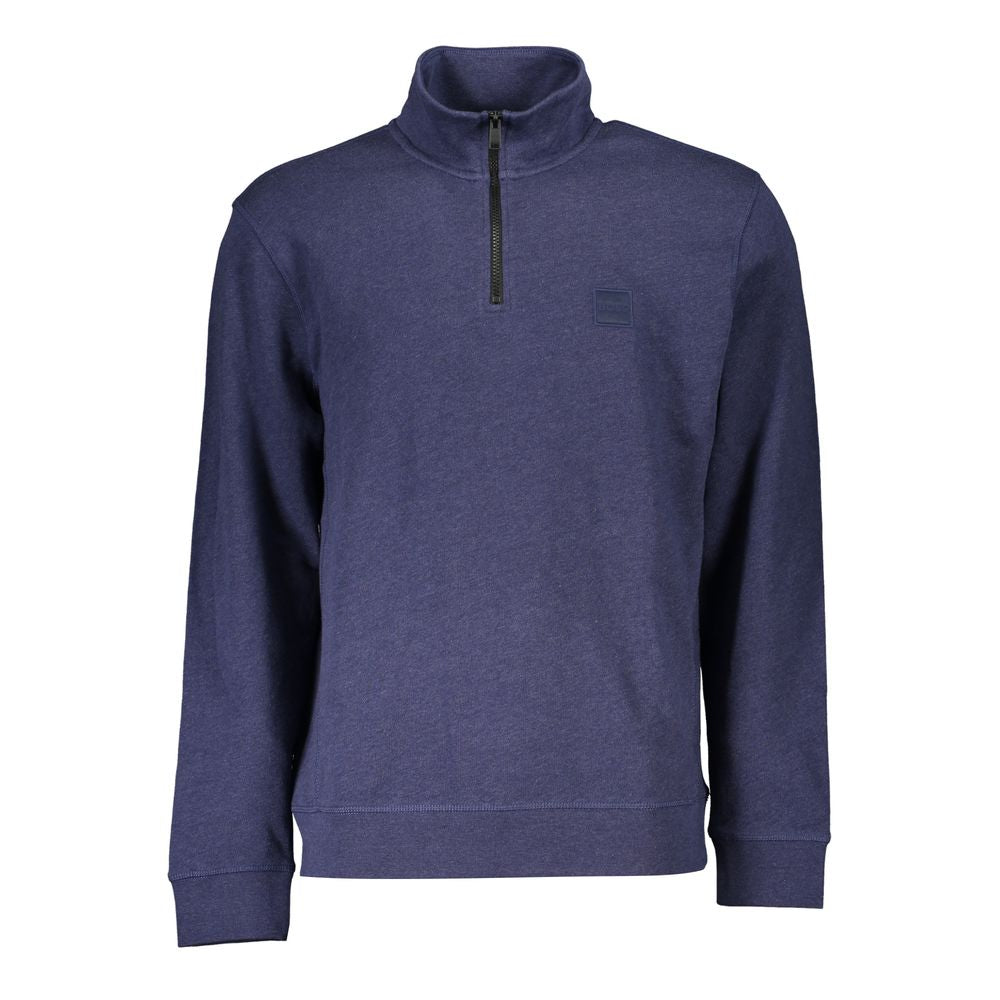 Blauer Baumwollpullover für Herren