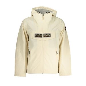 Schicke beige Sportjacke mit Kapuze