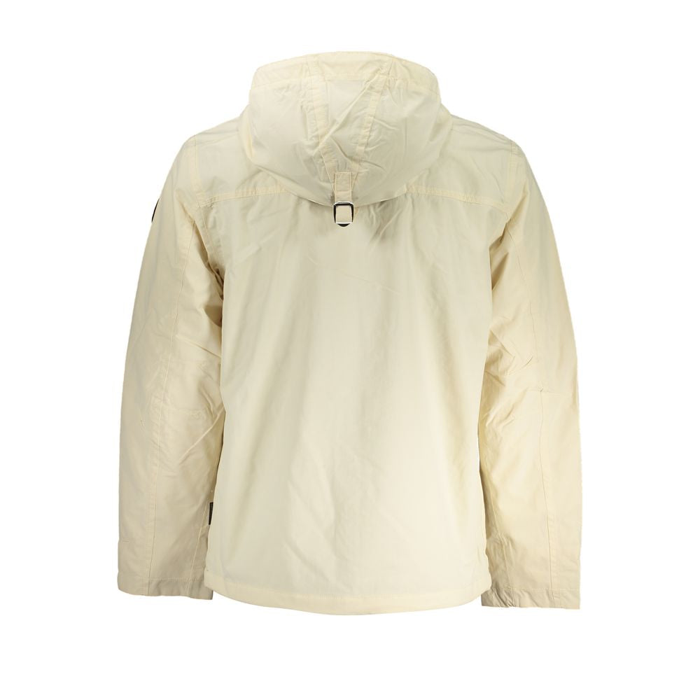 Schicke beige Sportjacke mit Kapuze