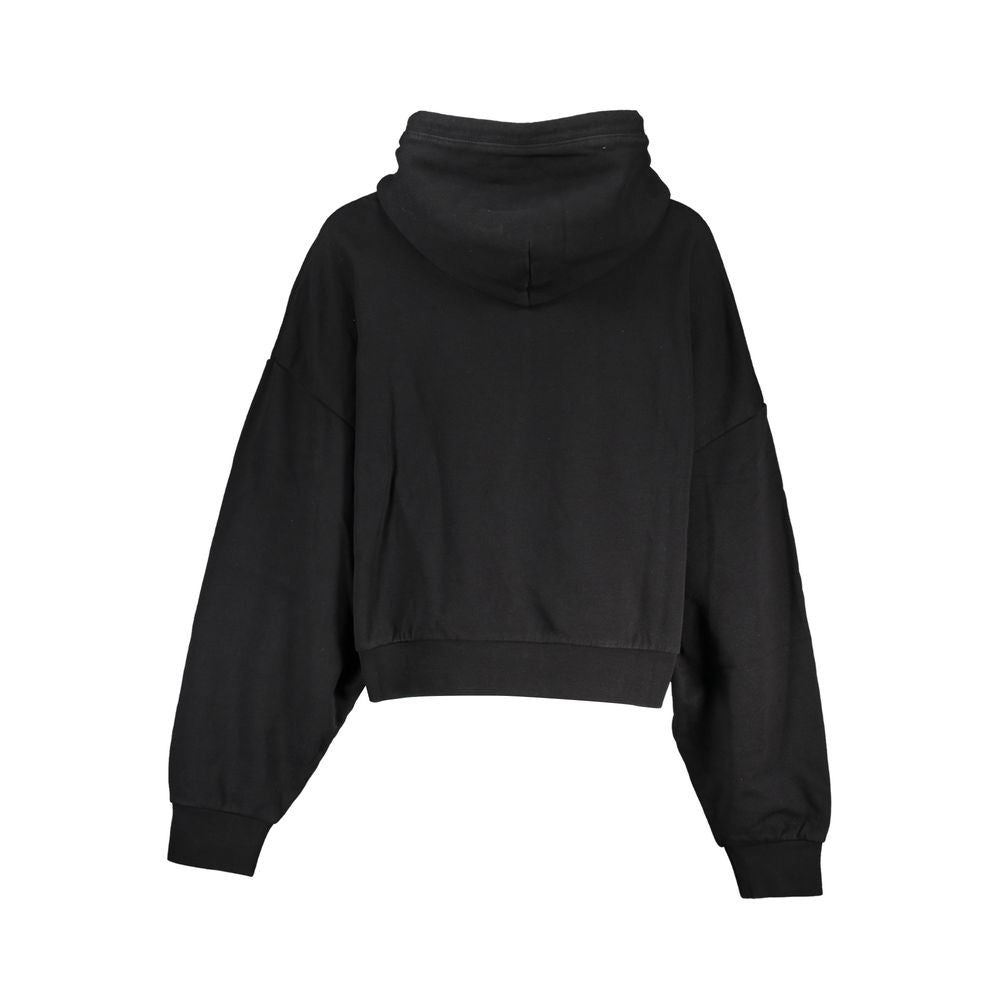 Schwarzer Baumwollpullover