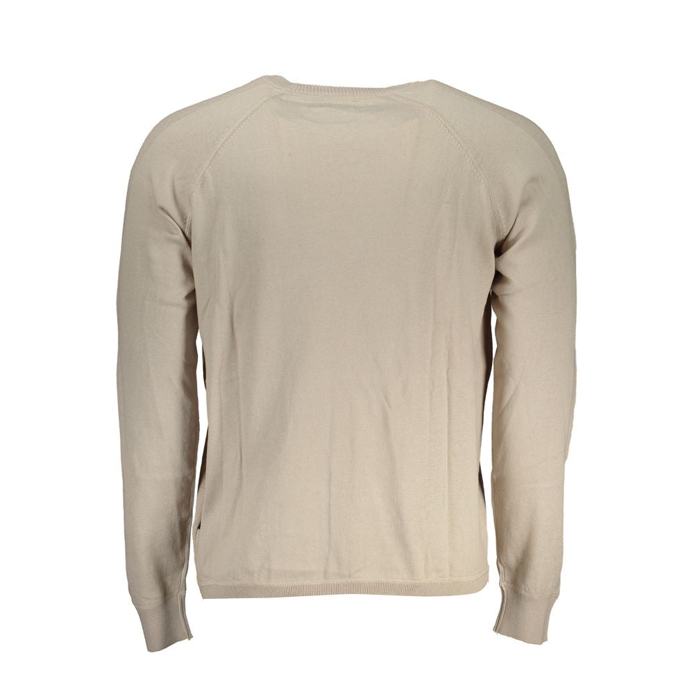 Schicker beigefarbener Langarmpullover mit Rundhalsausschnitt