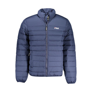Blaue Polyesterjacke